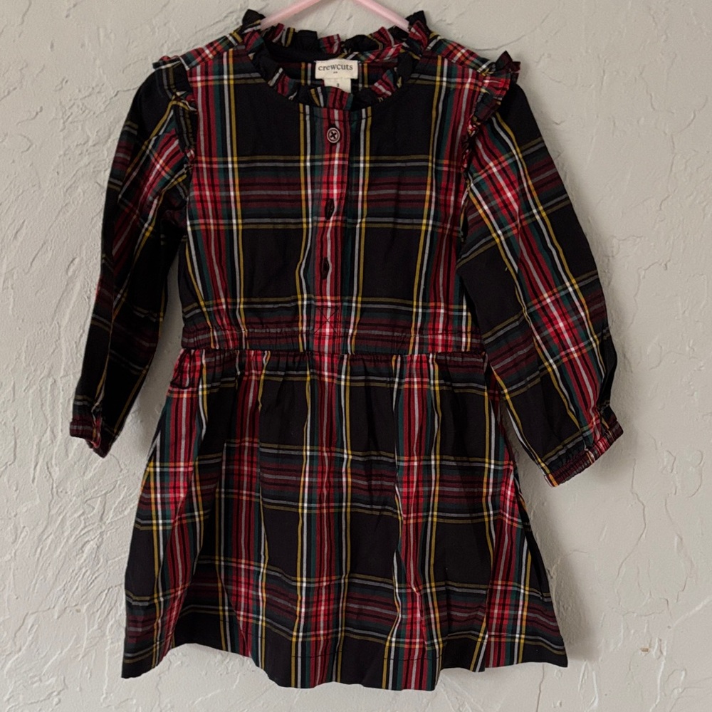 J. Crew Factory Black and Red Plaid Kids Dress